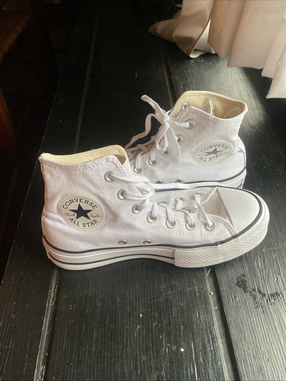Converse White High Top All Star Sneakers